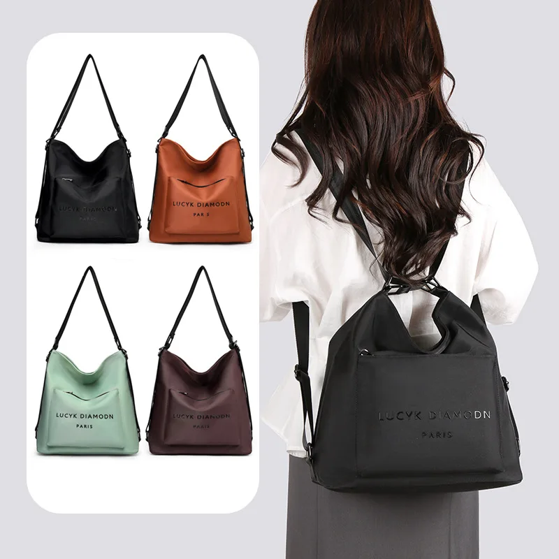 

2025 Women's Lightweight Nylon Backpack Convertible Shoulder Bag Large Capacity Travel Daypack Casual Stylish Crossbody Purse