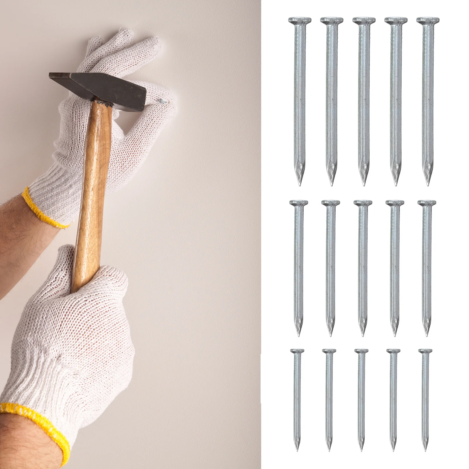 

515Pcs Galvanized Steel Nails Corrosion Resistant Flat Head Tiling Cement Wall Hanging Picture Frame Mounting Woodworking DIY