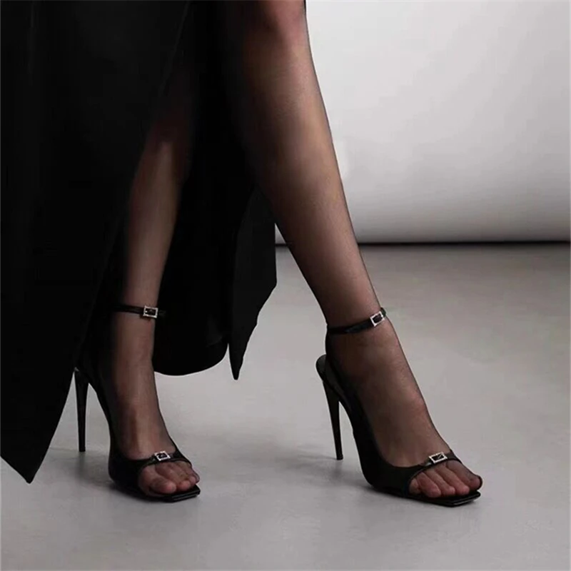 Sexy Women Sandals Black High Heels Peep Toe Women Pumps Gladiator Sandal Ankle Strap Prom Dress Shoes Woman Sandalias Mujer