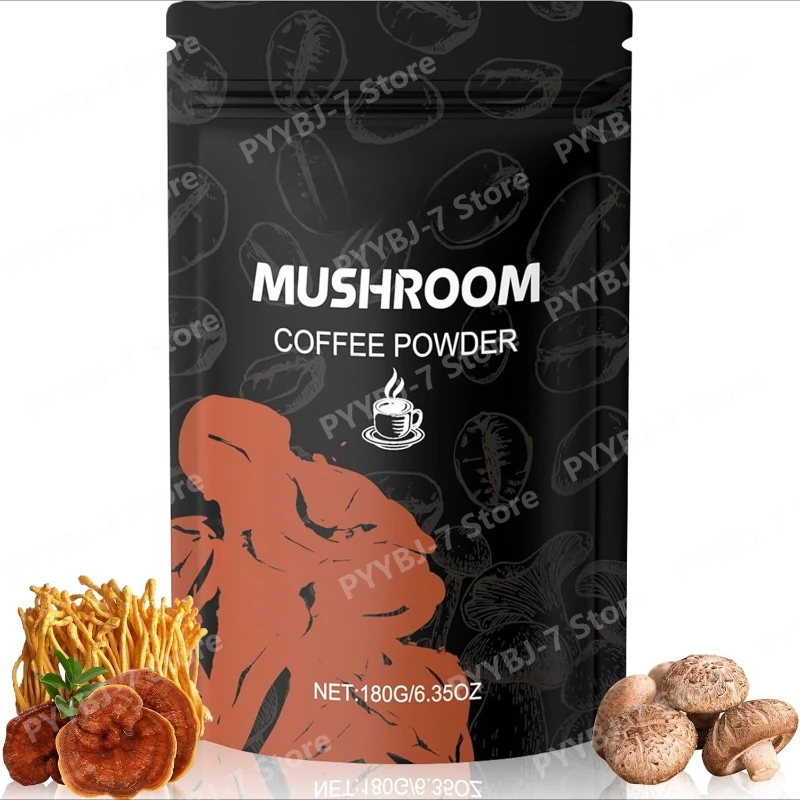 Mushroom Coffee Powder Dietary Supplement for Mental Clarity and Energy Support Supports Healthy Metabolism 1 Bag 180g
