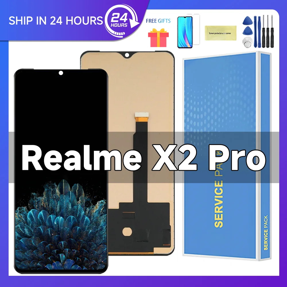 Tested AAA+ For Realme X2 Pro RMX1931 LCD Display Touch Digitizer Screen Assembly Replacement Parts 6.5\