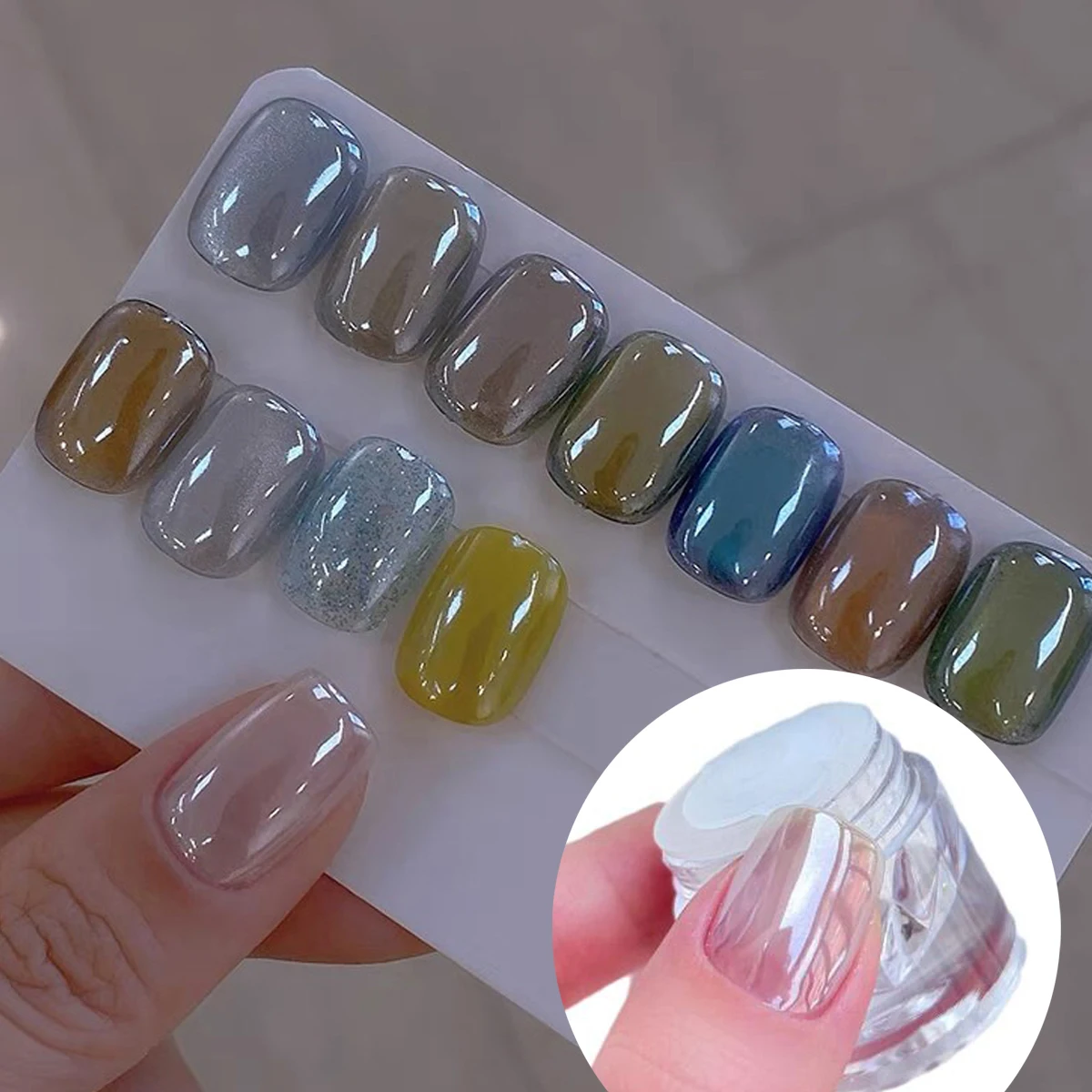 1Jar Plating Aurora Mirror Nail Powder Fine Glitter Moonlight White Pearl Rubbing Dust High Gloss Chrome Pigment Nail Decoration