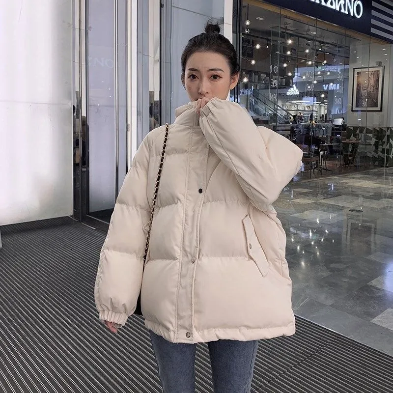 

New Women's Thicke Warm Cotton Clothing Cotton Winter Cold Down Cotton Jacket Women's Korean Loose Hooded Parker Outerwear Tide