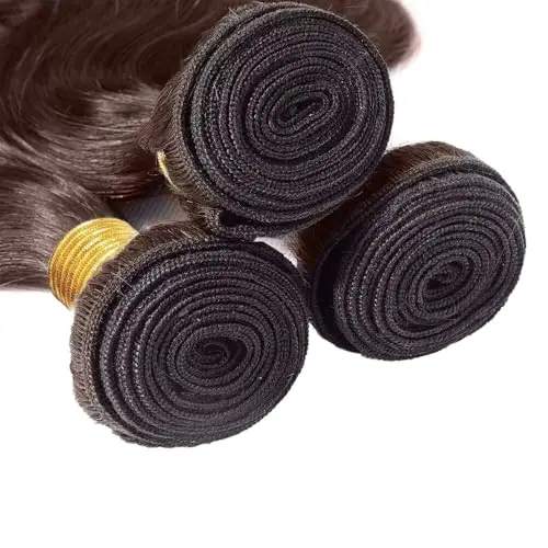 Bild 4: 7A Schokoladenbraune glatte Echthaarbündel, 12-26 Zoll, im Ausverkauf, 1, 3, 4 Bündel, kein Haarausfall, für Frauen