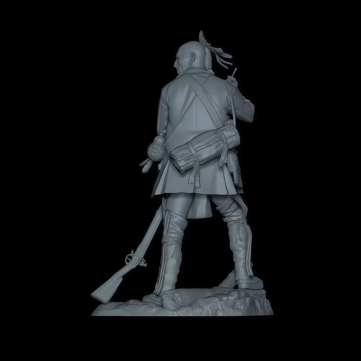 

Комплект неокрашенной модели из смолы 1/24, военная тема, ирокуальный воин в разобранном виде и неокрашенный GK