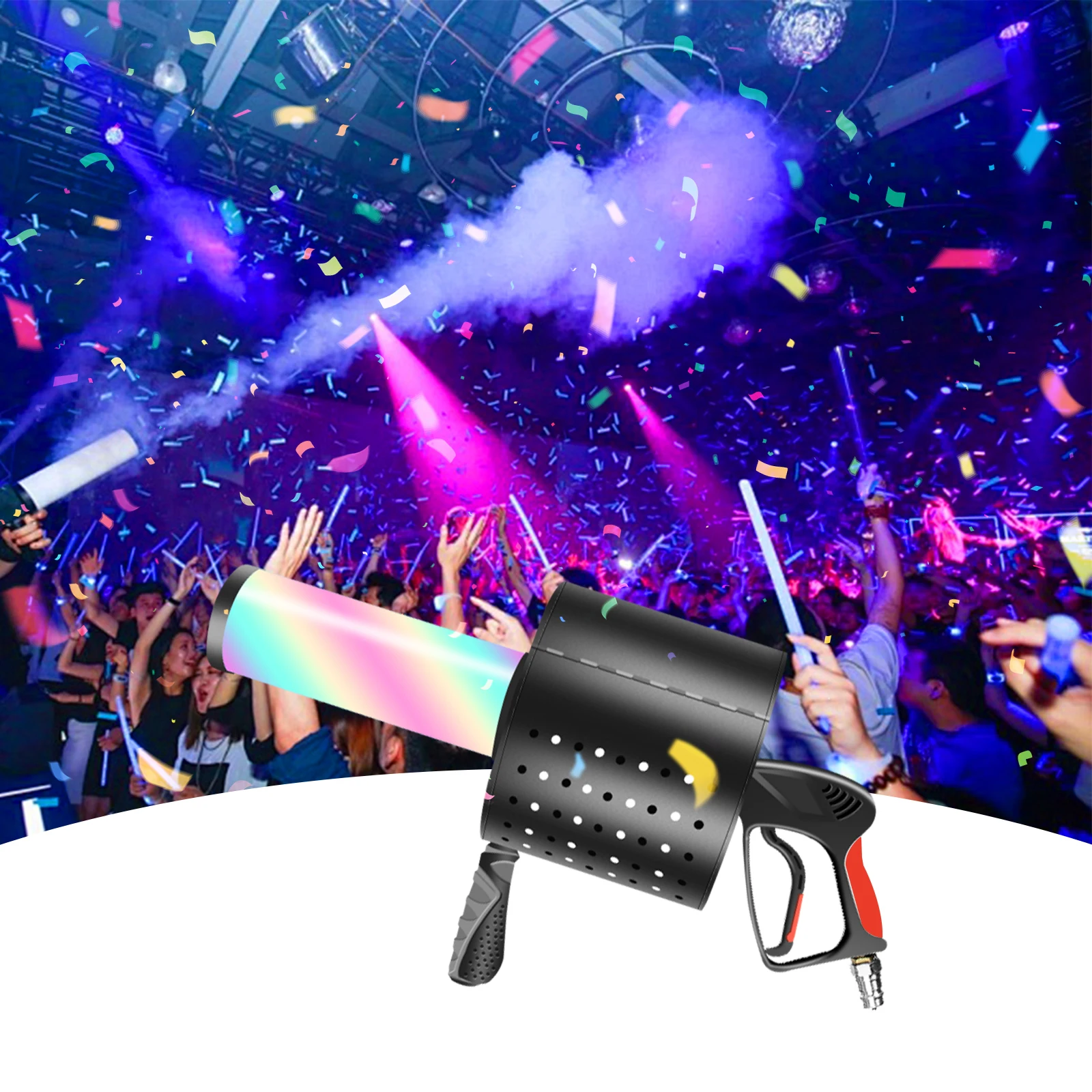 

Handled LED Co2 Gas Column Color Paper Spray Gun Stage Lighting Effects Cryo Co2 Jet Machine DJ Disco Nightclub Stage Lghting