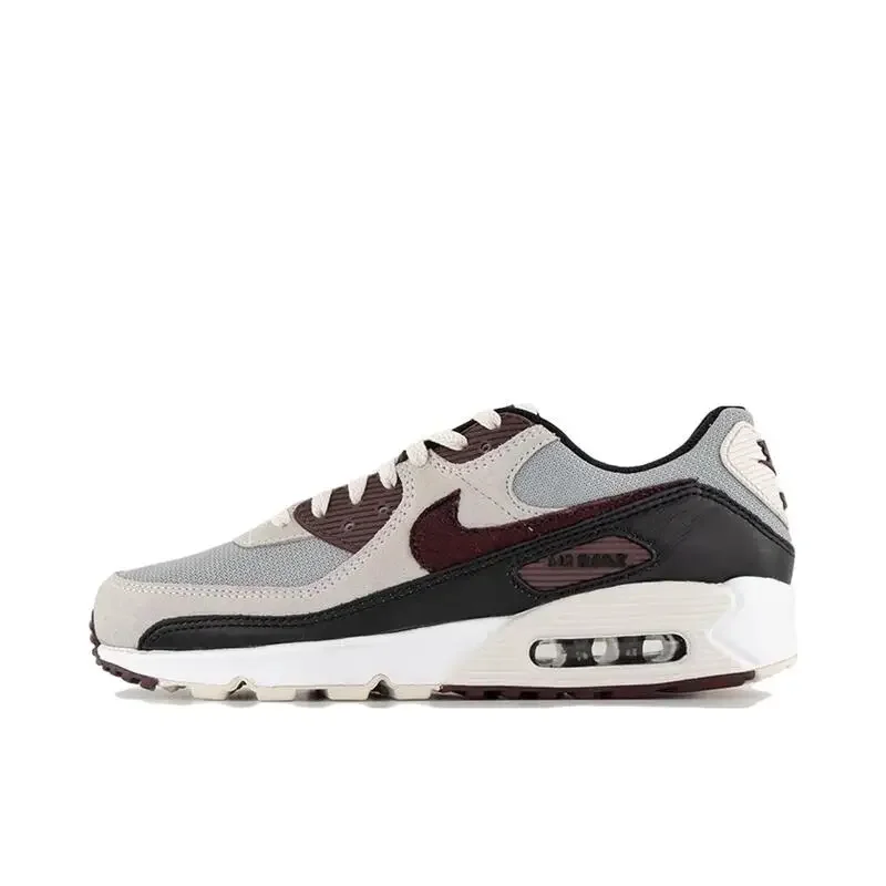 Nike Air Max 90 รองเท้าวิ่งสตรีรองเท้าผ้าหนังกีฬาดูดซับแรงกระแทกกันลื่นทนต่อการสึกหรอตัดต่ําสีดํา unisex