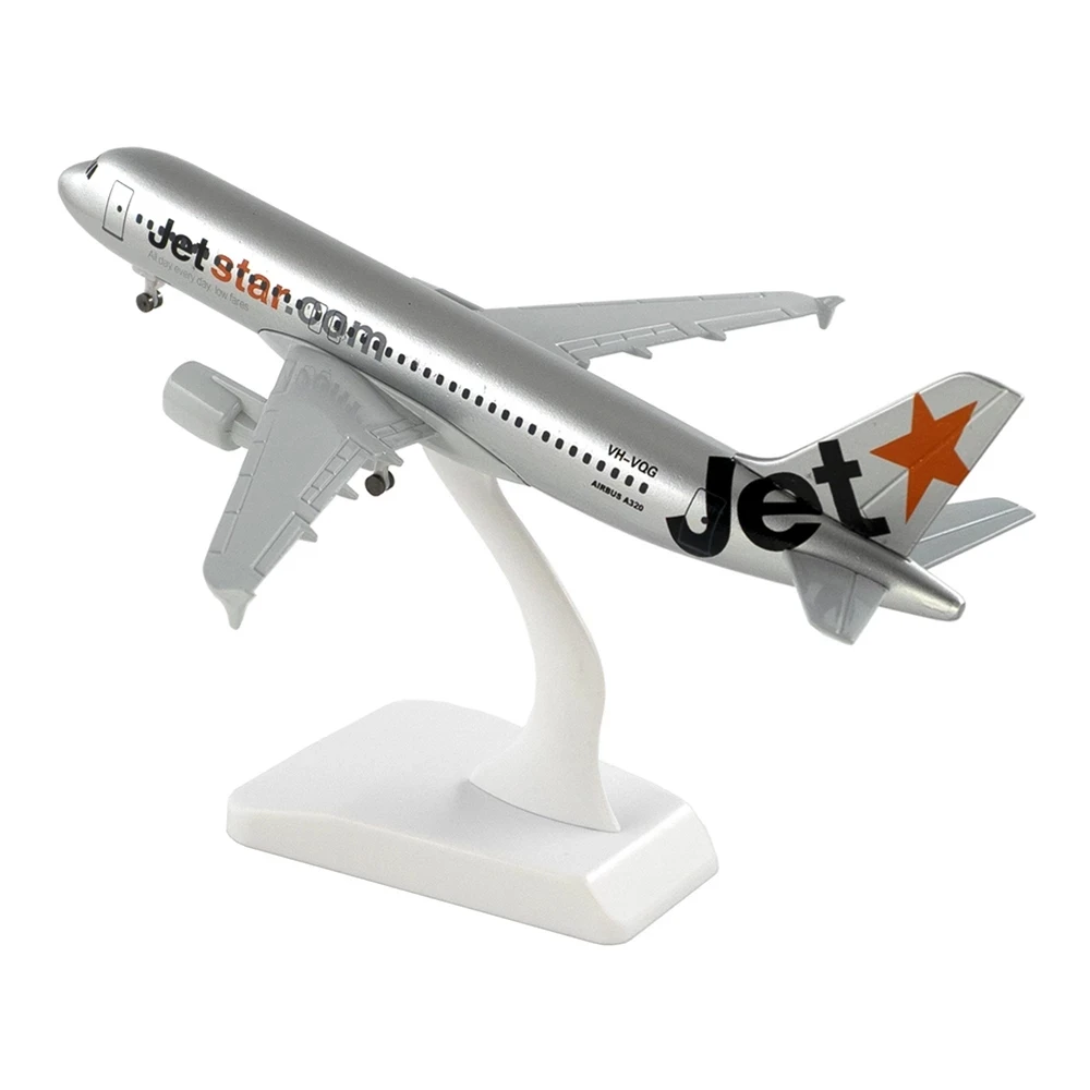 20CM A320 Jetstar Airlines Airbus 1/400 Scale 320 Die-cast Metal Aircraft Model with Stand Alloy Model Kit Aviation Enthusiast