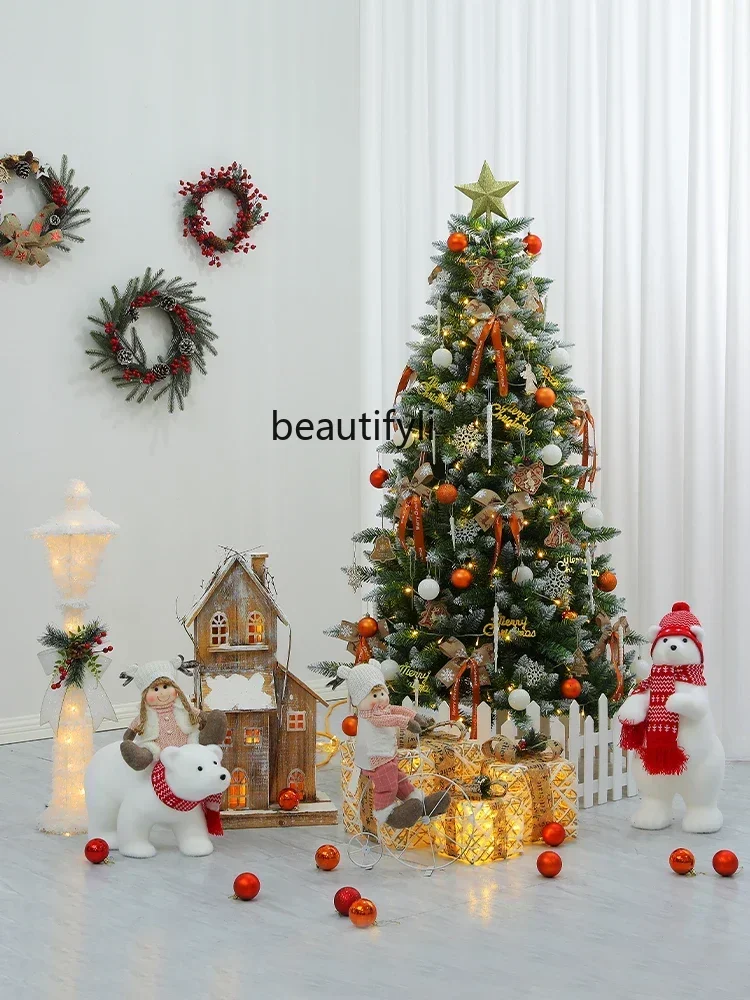 

07Christmas Christmas tree decoration scene package encrypted 1.8 meters luminous large shopping mall window beautiful decoratio