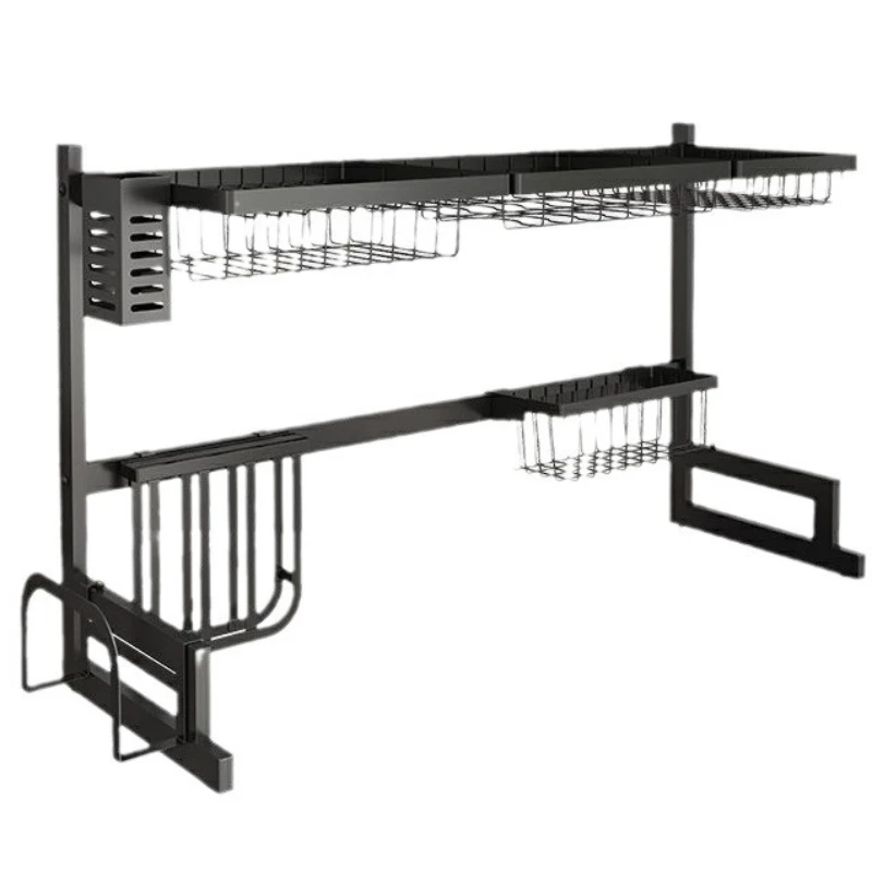 

Kitchen Sink Shelf Countertop Supplies Dish Storage Rack Multifunctional Washing