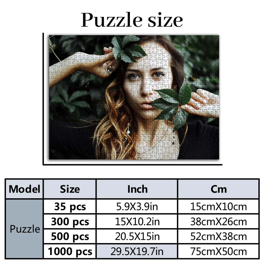 35/300/500/1000pcs Personalized Custom Photo Puzzle wedding photo Personalised Gift Idea - view 2