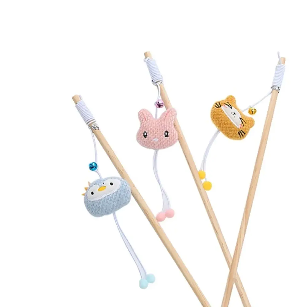 Animal Shape Cat-teasing Stick Cute Wooden Pole Funny Interactive Stick Creative Plush Pet Supplies Cat