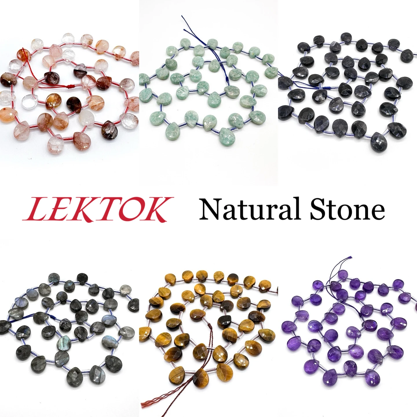 

High - Quality Natural Stones and Crystals in 8x10mm Teardrop Shape with Exquisite Facets for Jewelry DIY