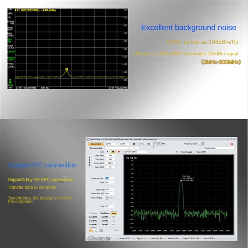 New TinySA Ultra 4 Inch Spectrum Analyzer Handheld Analyzer 4 Inch Display with Battery 100KHz to 5.3GHz with 32GB Card