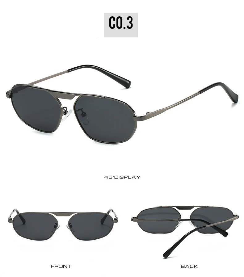 SO&EI Retro Unregelmäßige Polygon Cat Eye Metall Frauen Sonnenbrille Mode Marke Designer Männer Shades UV400 Punk Sonnenbrille – Detail 9