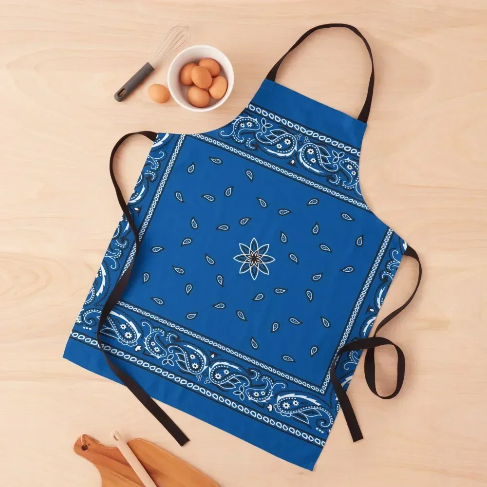 

Blue Bandana Apron Kitchens Accessories Waterproof women Cooking Clothes Household Items Apron