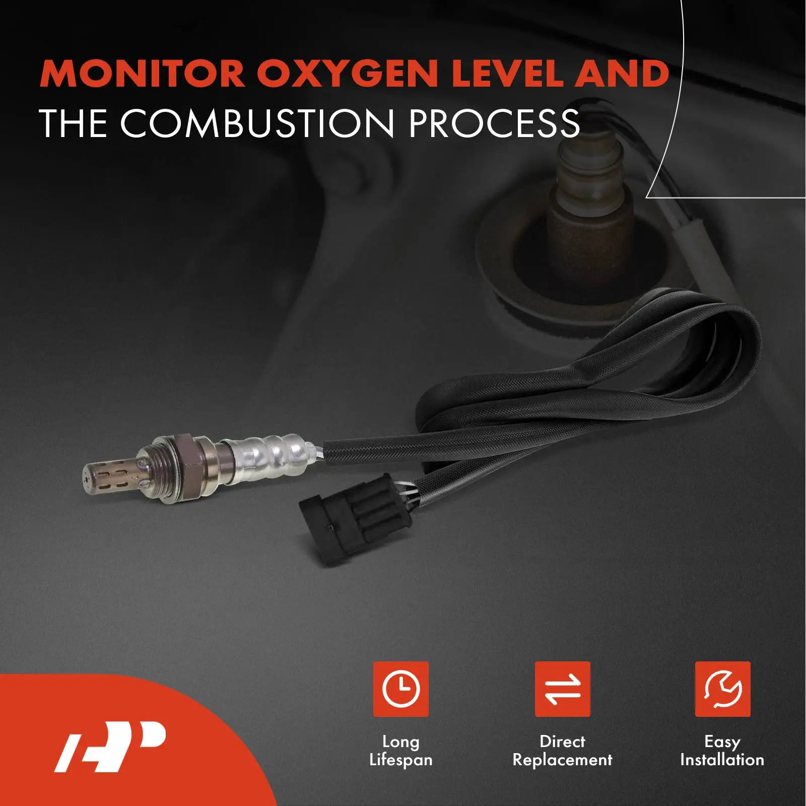 A-Premium Left O2 Oxygen Sensor with 4-Blades for Moto Guzzi Griso 1100 2007 2008 Oblong