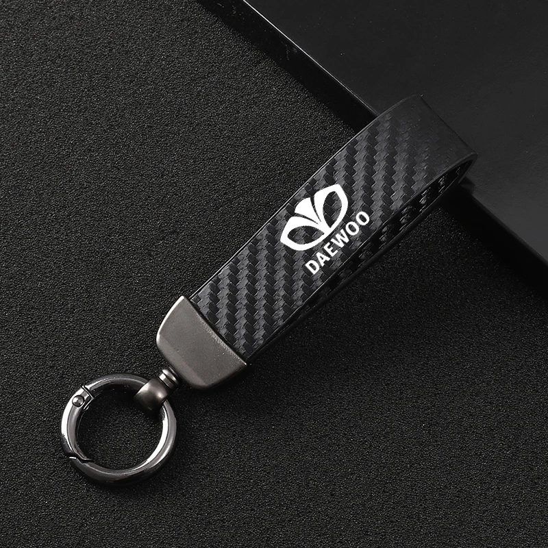 High-Grade Leather Motorcycle keychain Horseshoe Buckle Jewelry for Daewoo Badge Winstom Espero Nexia Matiz Lanos  Accessories