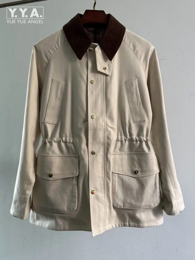 Fashion Mens Long Sleeve Casual Jacket Coat Turndown Collar Single Breasted Multi Pockets Autumn Winter Vintage Male Outerwear