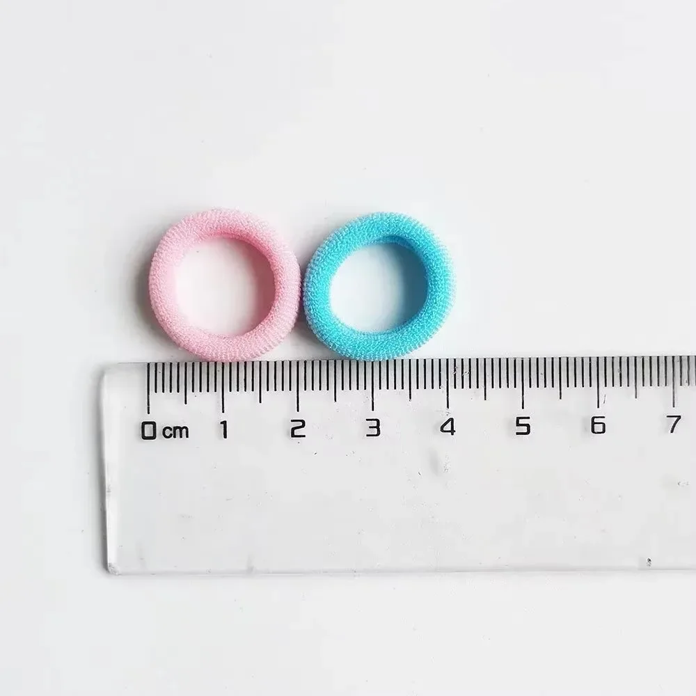 100 PCs Thumb Hair Ring Seamless Towel Ring Not Hurt Hair High Elasticity Rubber Band Cute Leather Band Girls Basic Headband