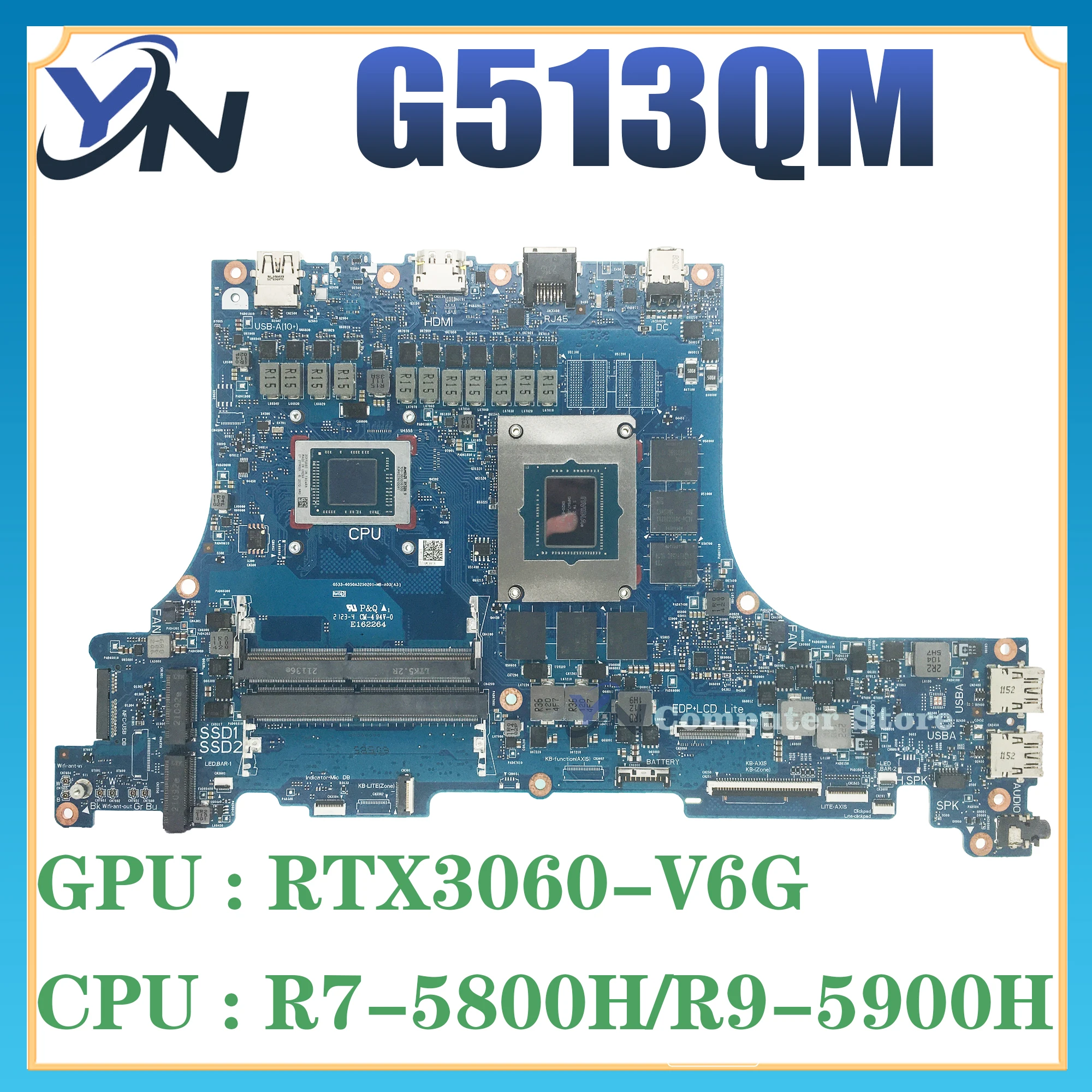 Mainboard UNTUK ASUS G513 G533 G513QE G513QR G513QM G513IH G513QC G513IC PX513QC Motherboard G513Q G513I Laptop Motherboard R7 R9