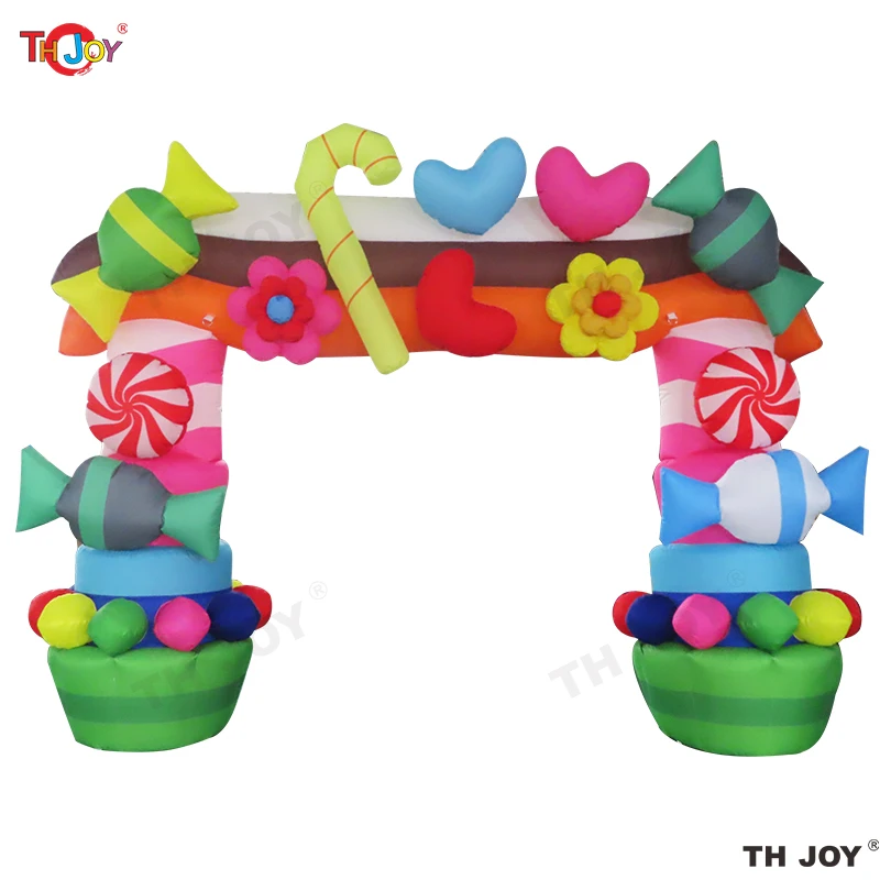 

Amazing 4x3 M Inflatable Candy Arch with led light For Event Party Decoration / Blow Up Sweet Archway Entrance Gate