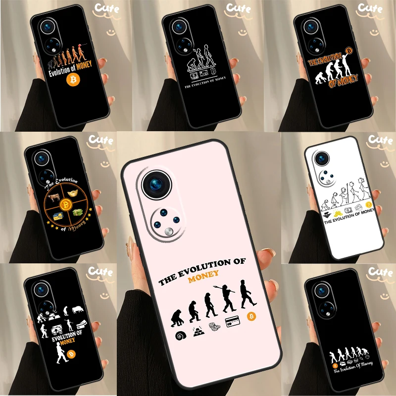 Bitcoin Evolution Money Case For Huawei P30 P20 P60 P40 Lite Nova 9 5T P Smart Honor Magic 5 Pro 50 70 X8 X9a Cover