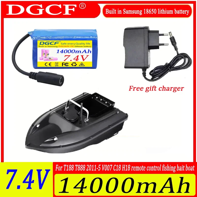 

2S2P 14000mAh Lithium 7.4V Battery Used For T888 T188 2011-5 Remote Control Search Bait Boat Spare Parts RC Toy Accessories 7.4V