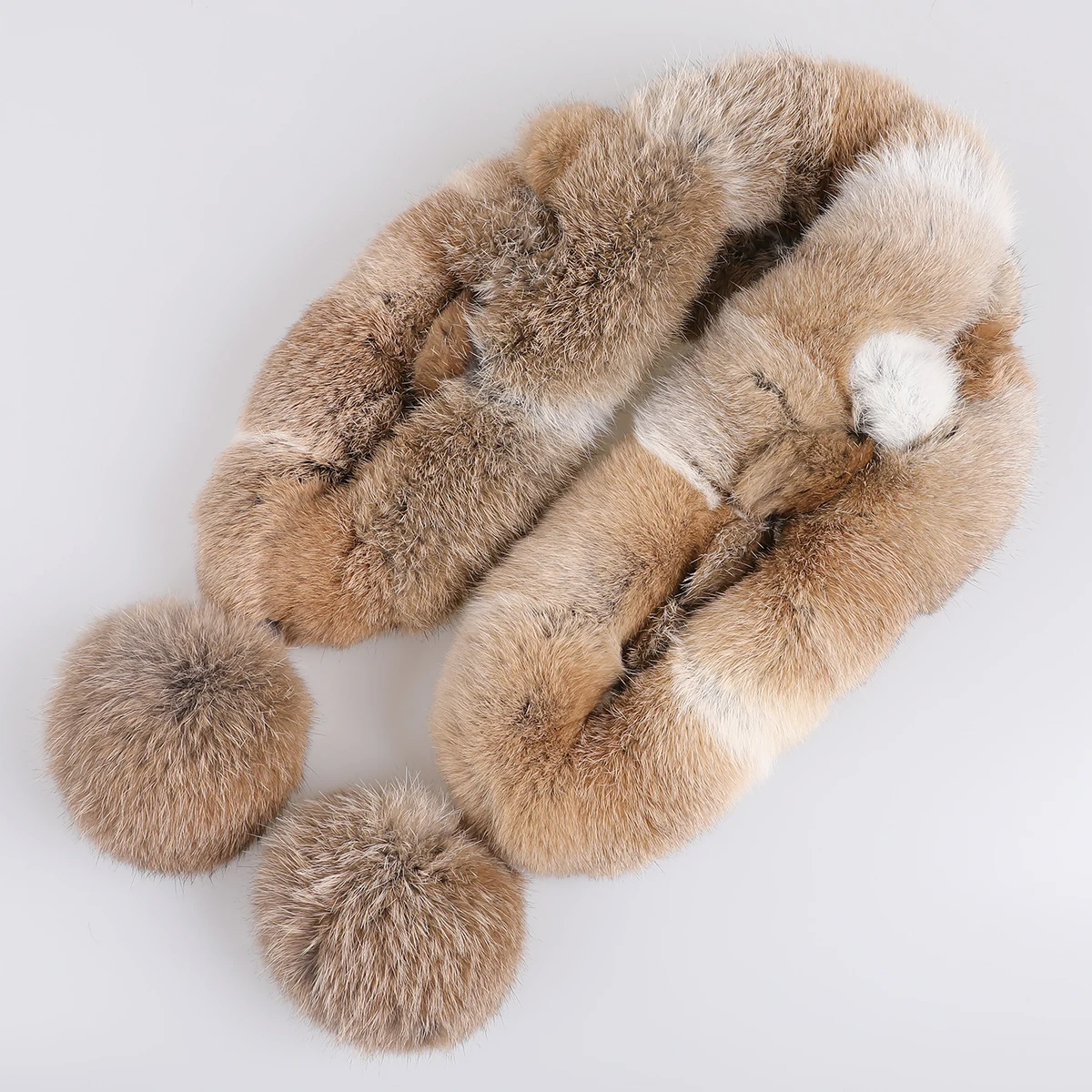 Роскошный женский шарф из натурального кроличьего меха, зимние теплые меховые шарфы, модные шарфы с помпоном для девочек