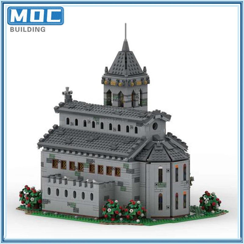 Medieval Cathedral Modular MOC Building Block Church Architecture Castle House Brick City Street View Model Toy DIY Xmas Gifts