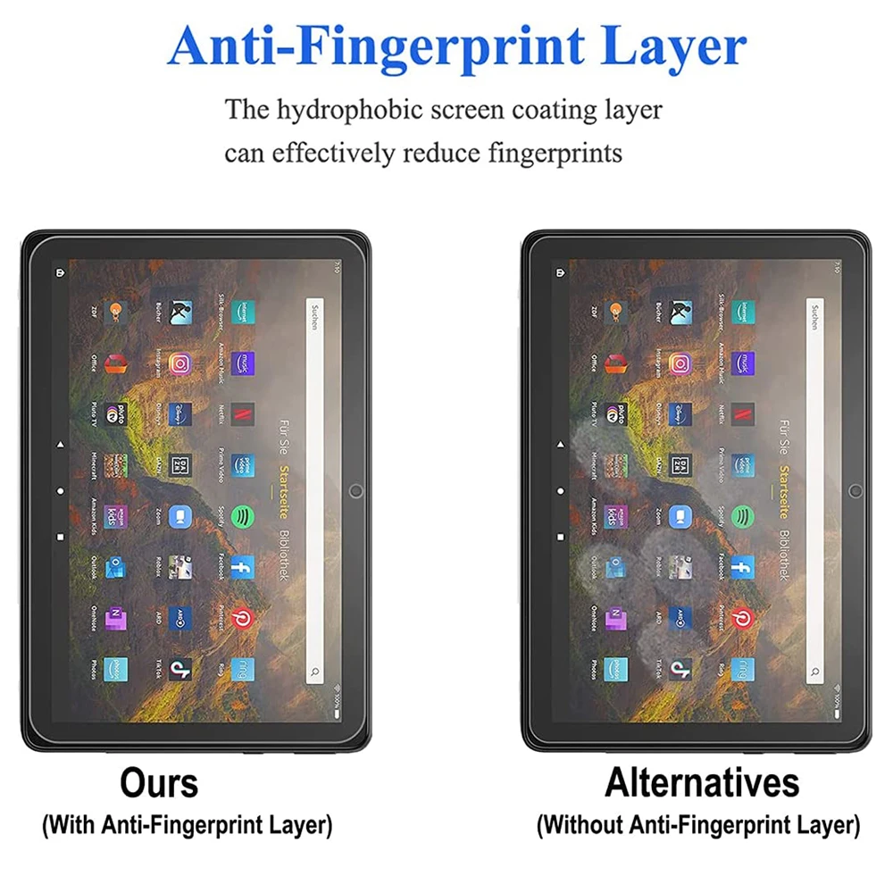 2Pcs Tablet Tempered Glass Screen Protector Cover for Amazon fire HD 10 2021 Protection Tempered Film For HD 10 11th Generation