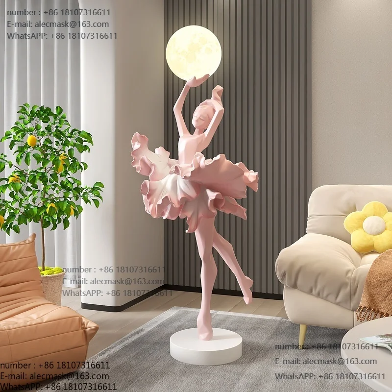 

Ballet style design abstract sculpture floor lamp girl large decoration