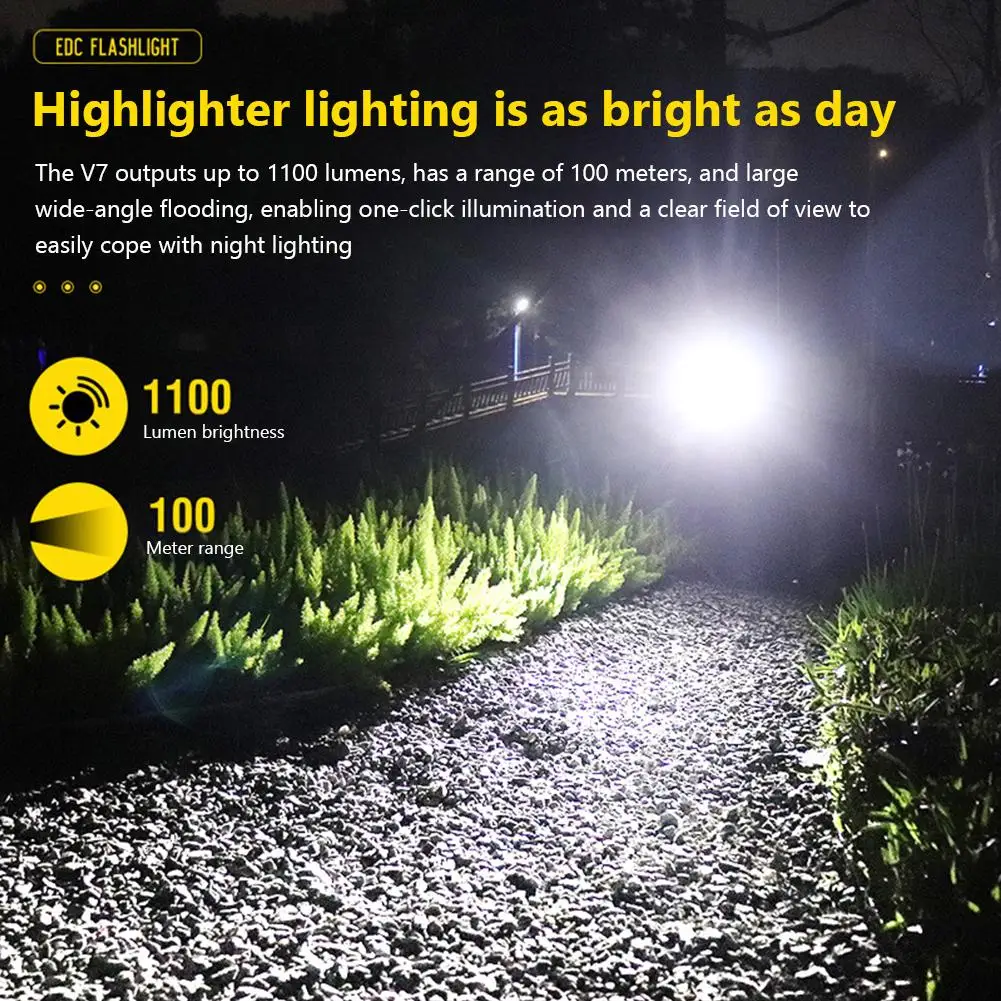 Multifunctional Mini Flashlight 1100lm High Lumen Strong Light Aluminum Alloy Magnet Keychain Flashlights