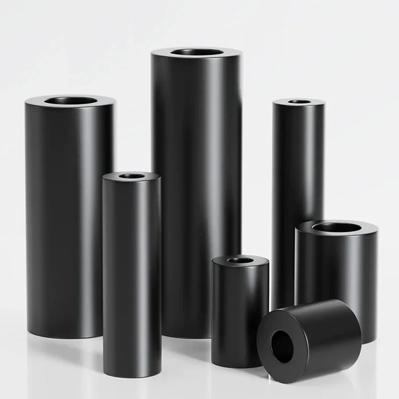 50-200Pcs 3mm/4mm/5mm Black ABS Non-Threaded Hollowed Nylon Spacer Round Standoff Washer PCB Support Spacers