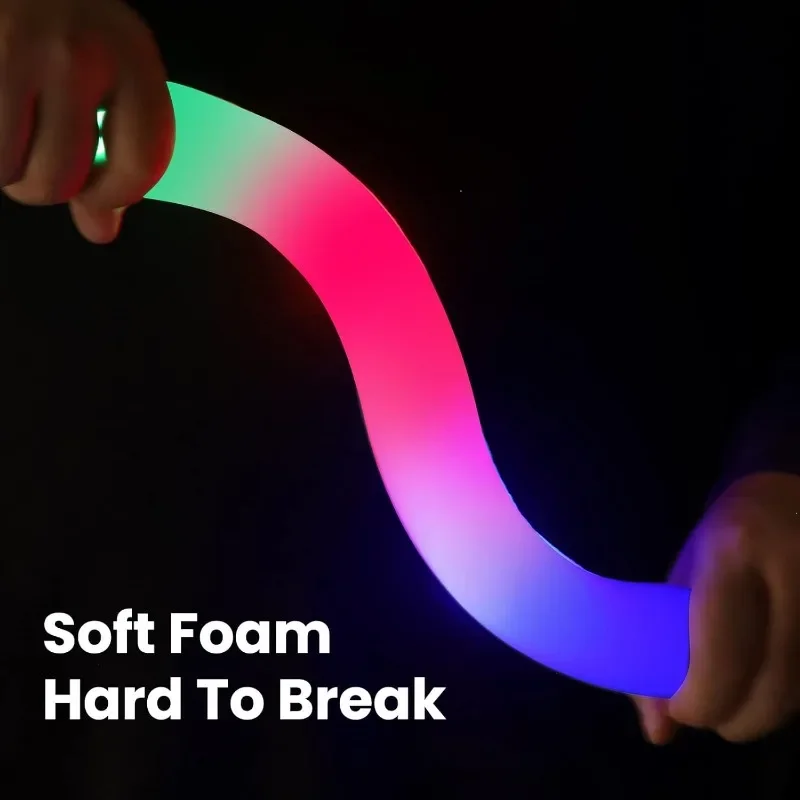 Glow Sticks Bulk, LED Foam Glow Sticks in The Dark Party Supplies with 3 Modes Colorful Flashing,for Wedding,Concert,Party,Raves