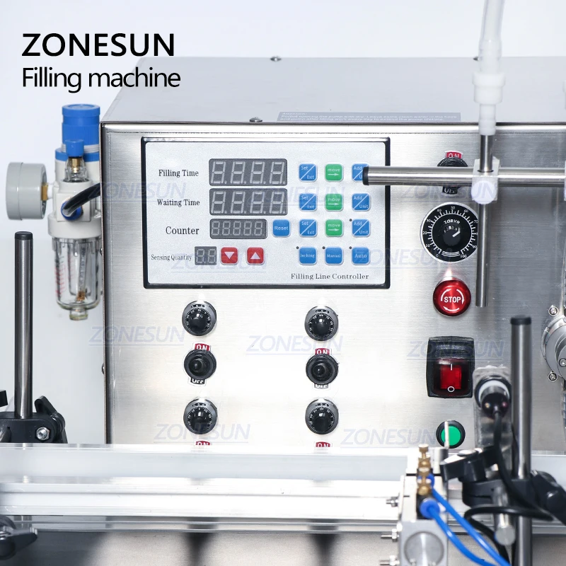 Zonesun 4 노즐 마그네틱 펌프 자동 데스크탑 cnc 액체 물 필러 컨베이어 110 v-220 v 향수 충전 기계에 대 한