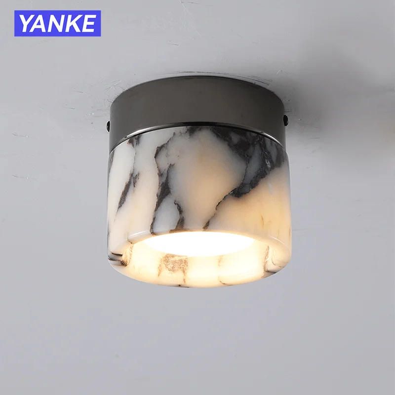 

Modern Round Marble Art Ceiling Light for Bedroom Living Dining Room Nordic Natural Stone Wall Lamp Home Decor Led Wall Sconce