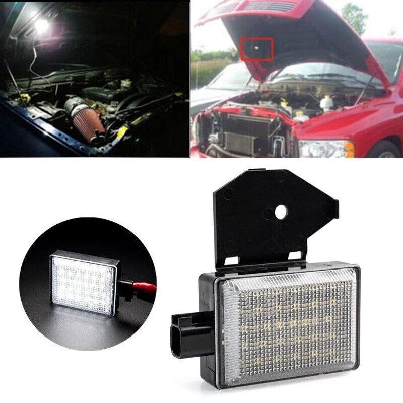 

For Jeep Cherokee Wrangler Dodge RAM 1500 2500 3500 4500 5500 Chrysler Car LED Under Hood Lights Engine Lamps White 12V 6000k