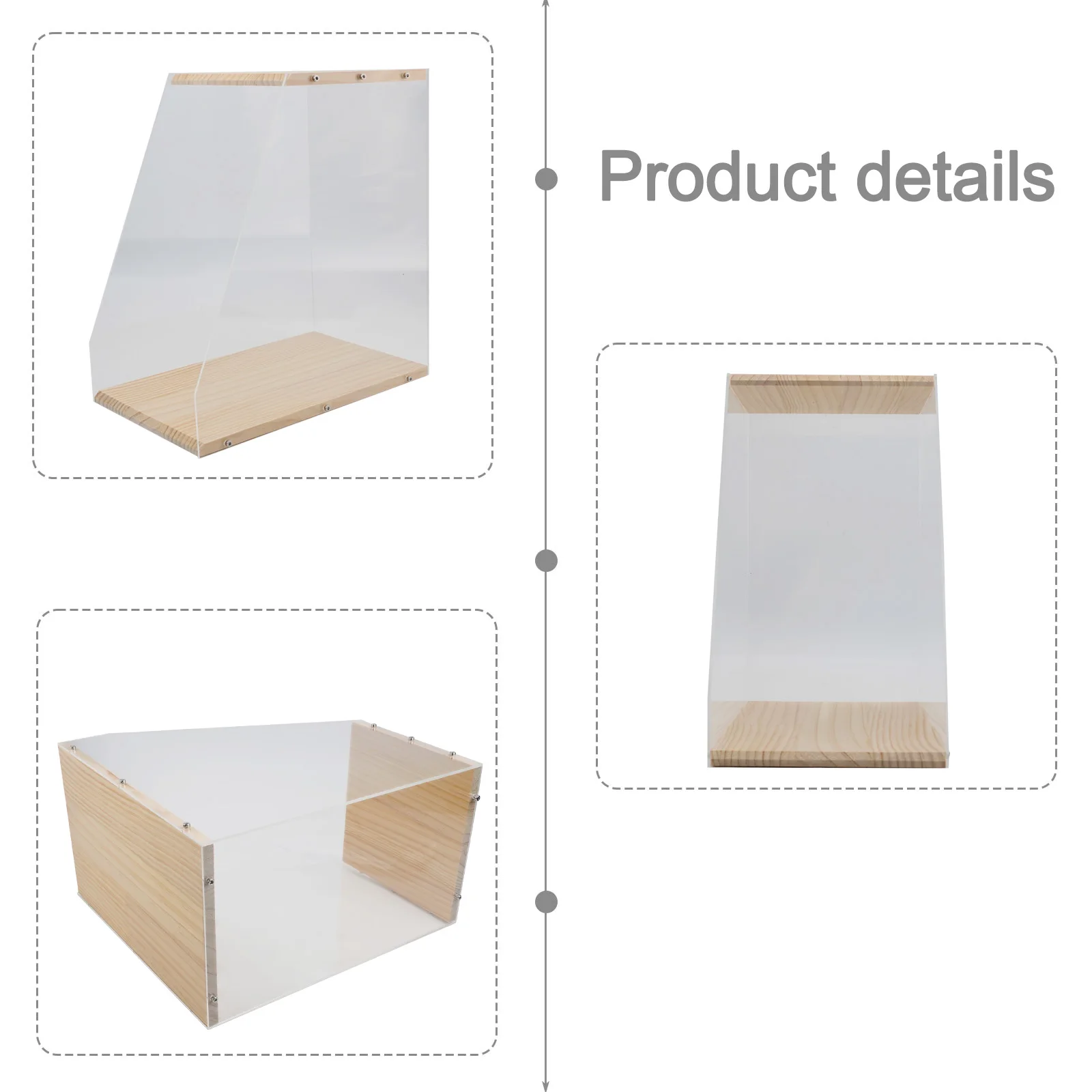 Clear Acrylic Vinyl Record Holder Solid Wood Base Plates Space Saving Holder Versatile Music Storage Assembly Tools Included