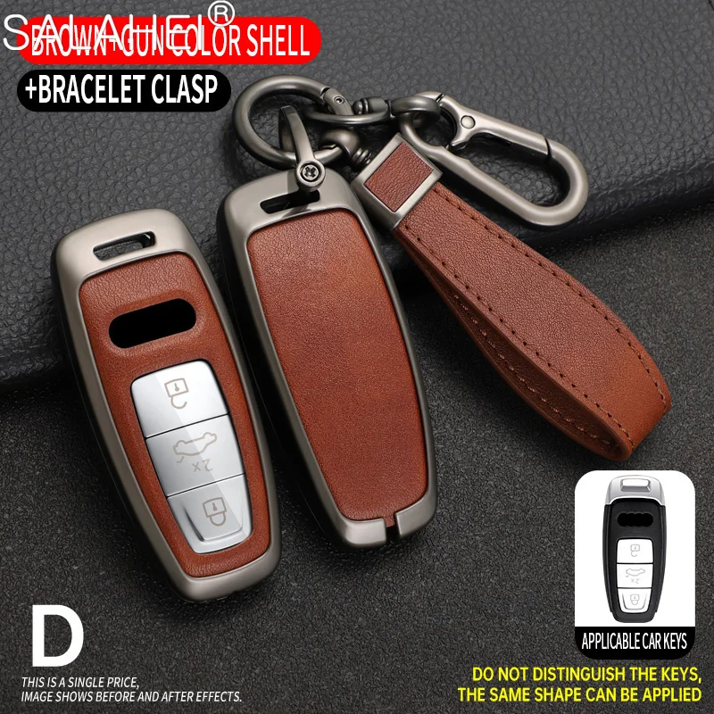 Protector Keychain Fashion Zinc Car Remote Key Case Cover Shell Fob for Audi A3 A4 B9 A6 A7 4K A8 C8 E-tron Q5 Q8 D5 SQ8