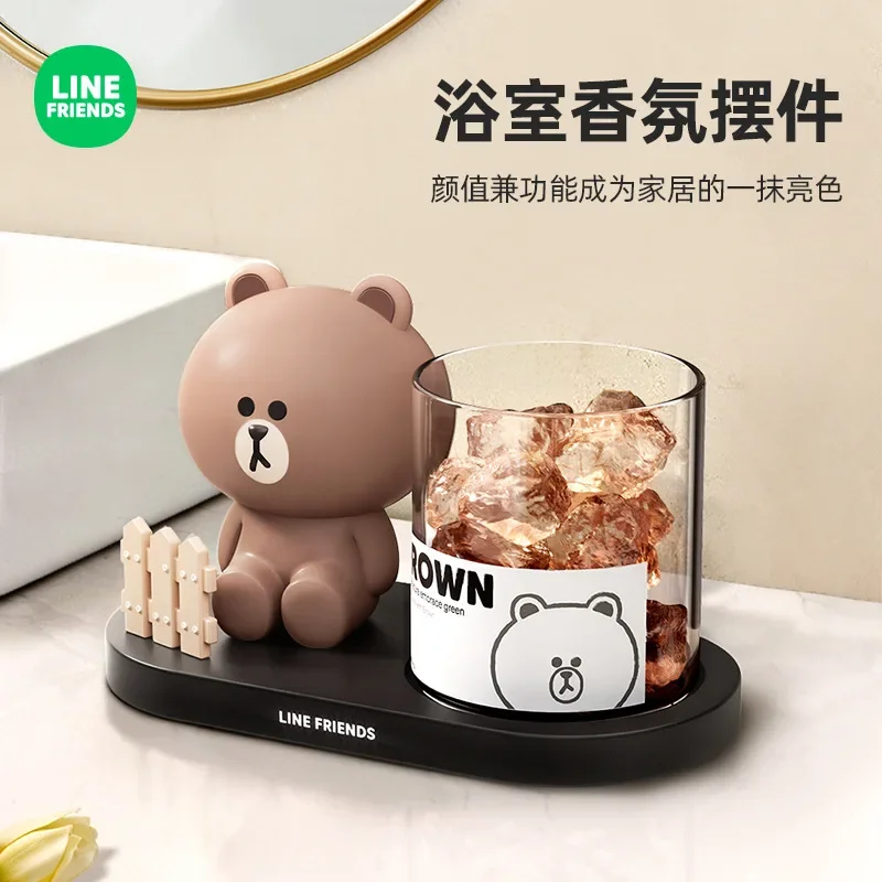 LINE FRIENDS Brown Home Decor Anime New Cartoon Girl Kawaii Łazienka Aromaterapia Pokój dzienny Ceramika Przechowywanie kluczy Prezenty urodzinowe