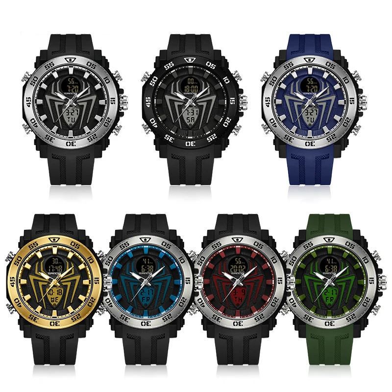 AL-101 นาฬิกาอิเล็กทรอนิกส์เรืองแสงแมงมุมสําหรับวัยรุ่น นาฬิกาปลุกผู้ชายทันสมัยและอินเทรนด์อเนกประสงค์