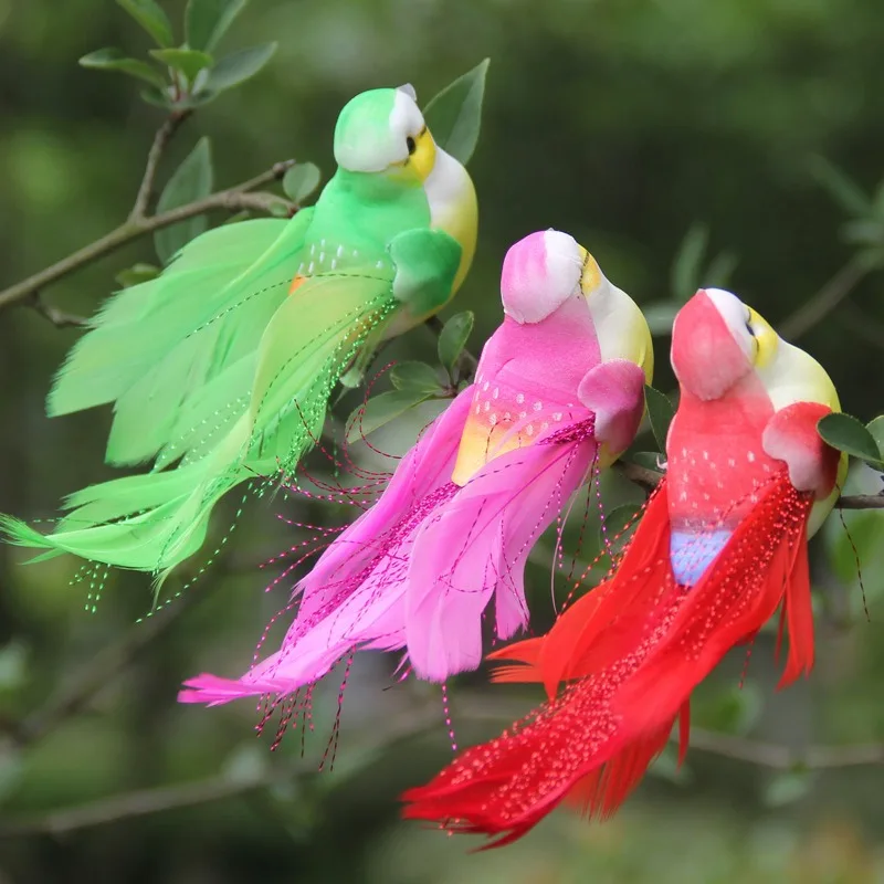6Pcs Artificial Birds Fake Foam Animal Simulation Feather Birds Models DIY Wedding Garden Decoration Tree Outdoor Yard Ornaments