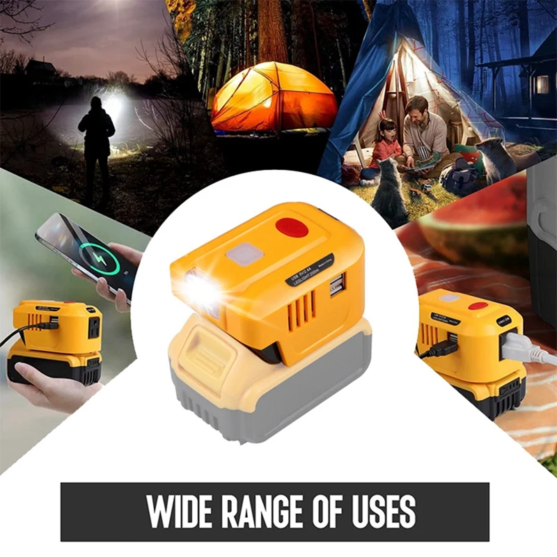 สำหรับ DeWalt 20V 18V เครื่องกำเนิดอินเวอร์เตอร์แบตเตอรี่ลิเธียม220V แบบพกพาอินเวอร์เตอร์สถานีพลังงานพร้อมไฟ LED USB