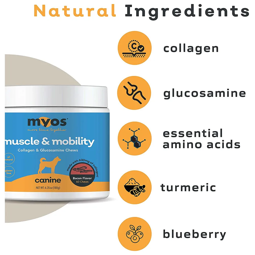 Dog Nutrition Collagen Canine Muscle & Mobility, Bulldog, Strengthen Muscles, Tendons, Bones and Joints, Improve Mobility