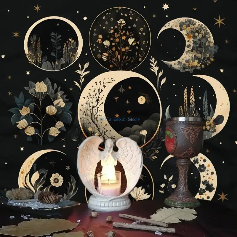 XXFC Luna Flower Tarot Card Divinaciones Tarjetas Tapestry Tapestry