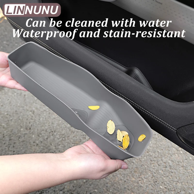 LINNUNU силиконовый ящик для хранения дверей автомобиля для Zeekr 7x 2025 2026, аксессуары для салона автомобиля, водонепроницаемый, грязеотталкивающий, снижает шум