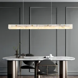 Marble Classic Gold Chrome Dimmable LED Hanging Lamps Pendant Light Chandelier Indoor Lighting Luminaire For Dining Room
