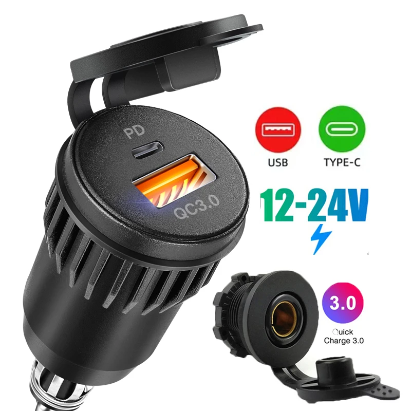 

Motorcycle USB Charger DIN Hella Socket QC3.0 Charge Adapter For BMW G310R G310GS R1200GS R1250GS K1200LT/GT F800GT F900R/XR