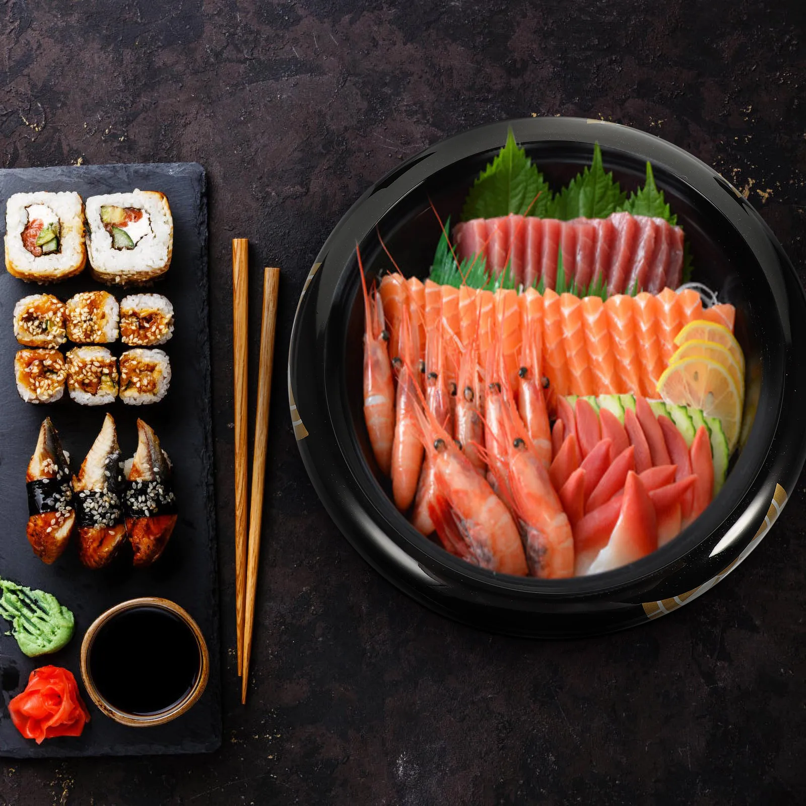 

Durable Sushi Bucket Round Plastic Sushi Tray MultiFunction Appetizer Display Dish For Snacks Desserts And Elegant Table Decor